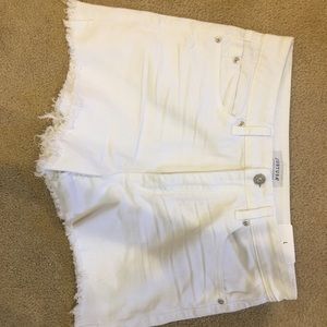 White jean shorts